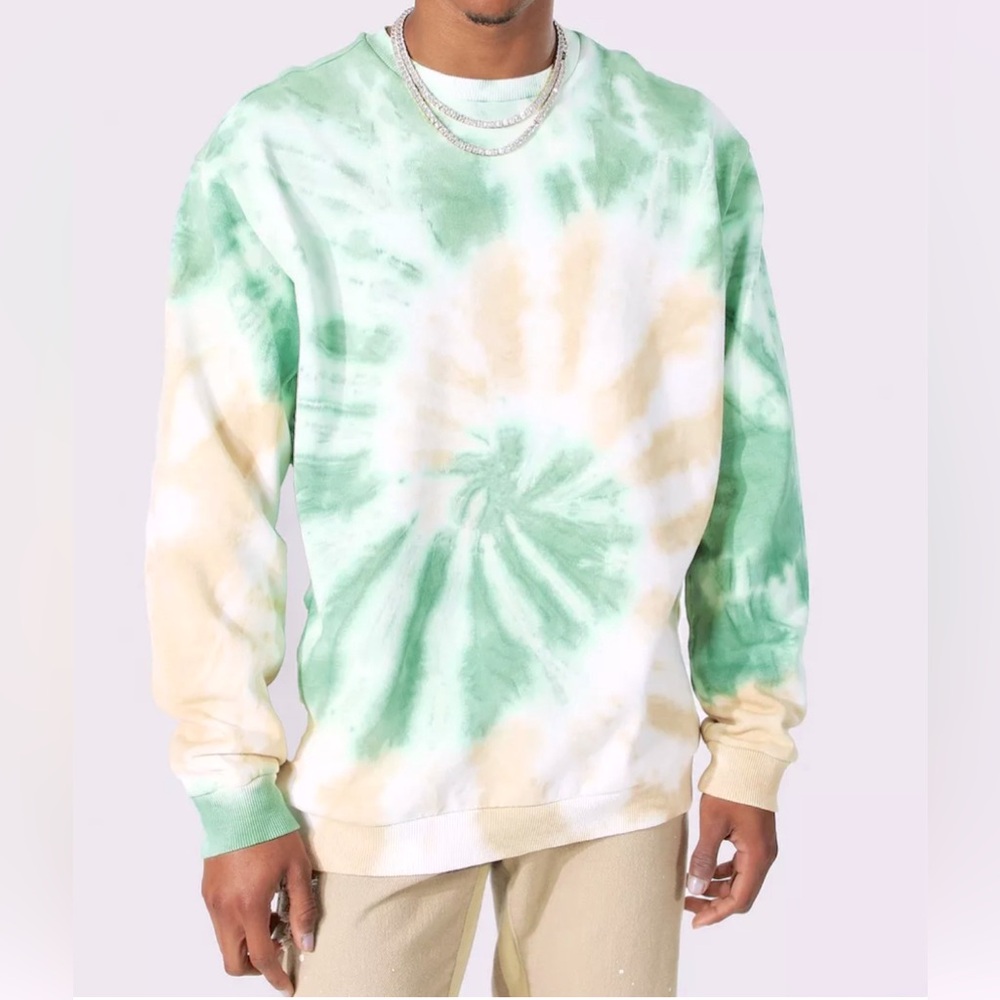 boohoo Man OVERSIZED TIE DYE SWEATSHIRT Size Large